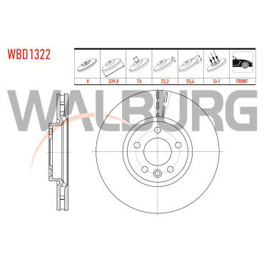 FREN DISKI ON HAVALI 5 BIJON 339,8X32,2X76X55,4VOLKSWAGEN TRANSPORTER V 1.9 TDI 2.0TDI 2.4 2.5 TDI20032015/ TRANSPORTER VI 2.0 TDI 2015/TRANSPORTERVII 2.0 TDI 2019/MULTIVAN V 20032015 WBD1322 FREN DISKI ON HAVALI 5 BIJON 339,8X32,2X76X55,4VOLKSWAGEN TRANSPORTER V 1.9 TDI 2.0TDI 2.4 2.5 TDI20032015/ TRANSPORTER VI 2.0 TDI 2015/TRANSPORTERVII 2.0 TDI 2019/MULTIVAN V 20032015 WBD1322