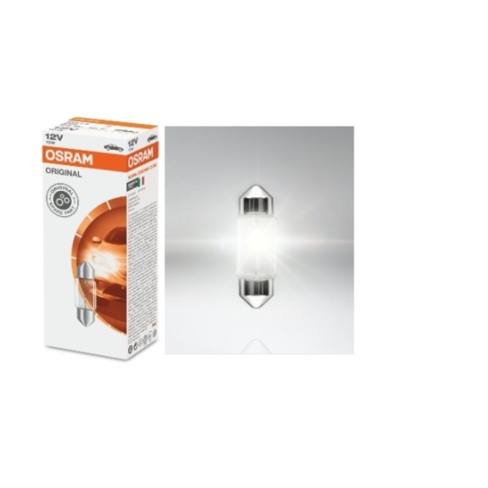 STANDART AMPUL- STOP/SİNYAL/PARK/GÖSTERGE AMPULÜ; 12V/10W (6438) (DUY SV8,5-8) (OSRAM) 005-0058