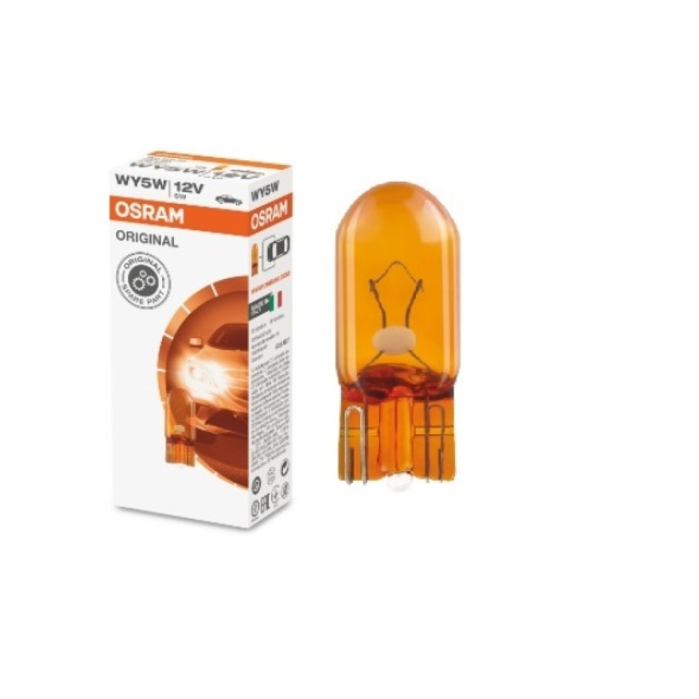 STANDART AMPUL- STOP/SİNYAL/PARK/GÖSTERGE AMPULÜ; 12V/WY5W (2827NA) (DUY W2,1x9,5D) (SARI) (OSRAM) 005-0060