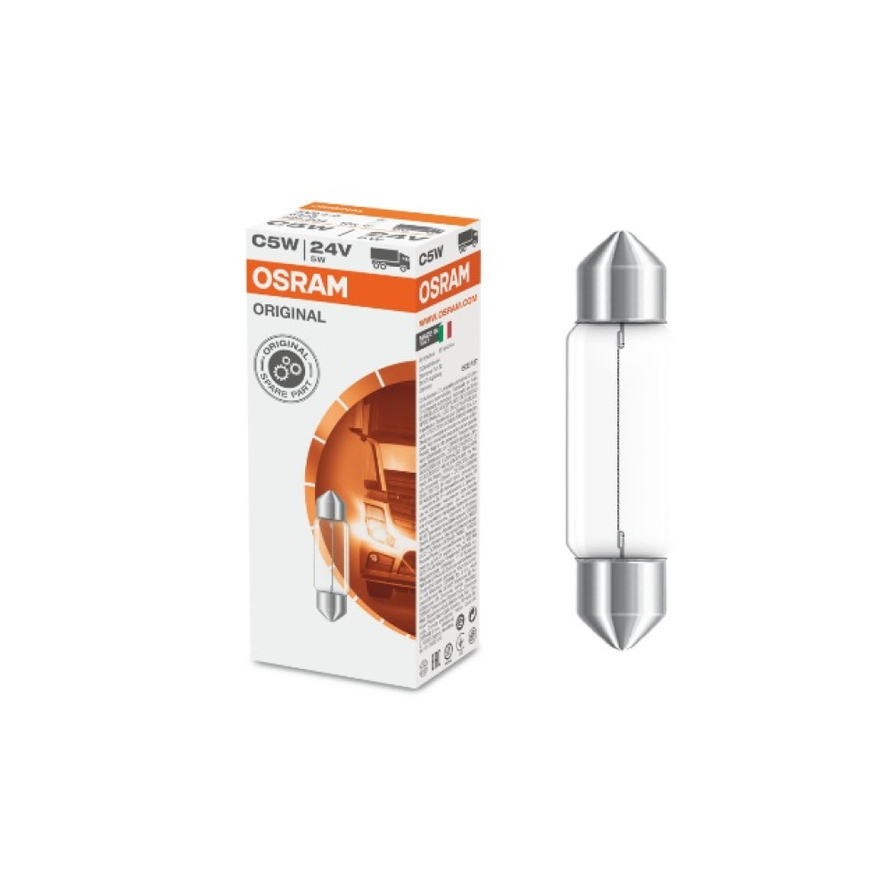 STANDART AMPUL- STOP/SİNYAL/PARK/GÖSTERGE AMPULÜ; 24V/C5W (6423) (DUY SV8,5-8) (OSRAM) 005-0084