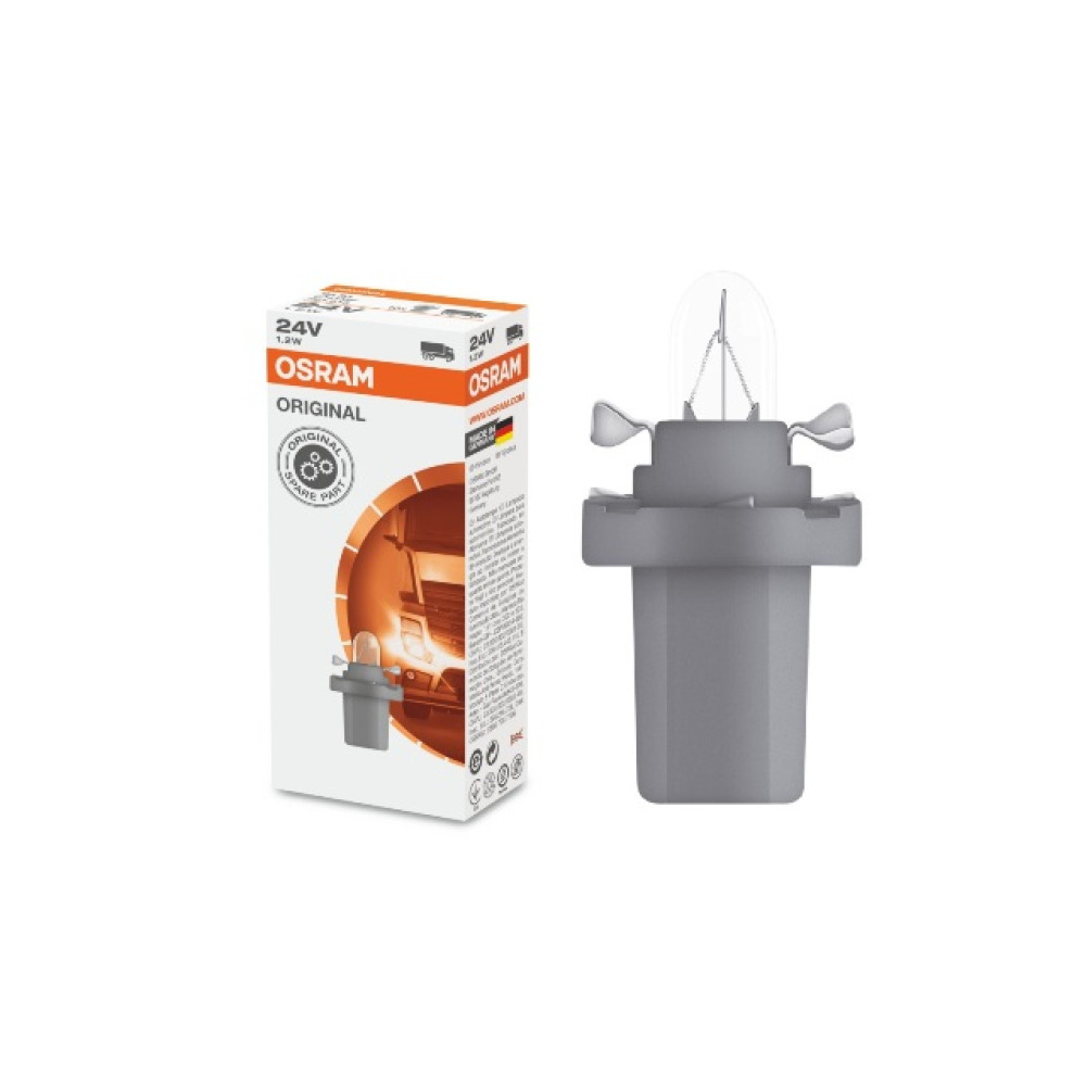 STANDART AMPUL- STOP/SİNYAL/PARK/GÖSTERGE AMPULÜ; 24V/1,2W (2741MF) (DUY B8,5D) (OSRAM) 005-0090