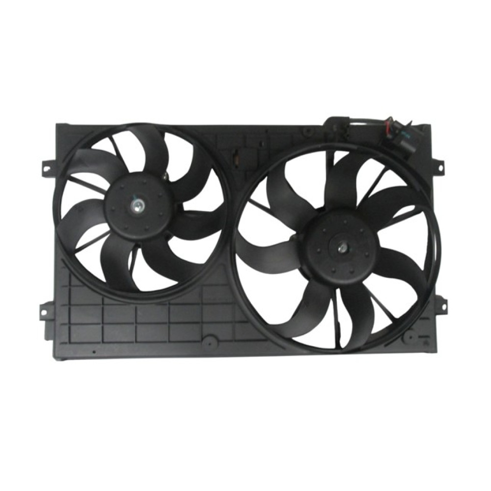 VOLKSWAGEN CADDY- 11/15; RADYATÖR VE KLİMA FAN DAVLUMBAZI  KOMPLE ÇİFTLİ (7+7 KANAT) (MOTORLU)(ORİS) 1192-4813