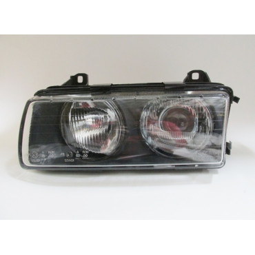 BMW 3 SERI- E36- SD/COUPE- 91/98; FAR LAMBASI SOL MAN/ELK (ÇİZGİLİ CAM) MERCEKLİ SİYAH 4FİŞLİ(DJ 2004-1002