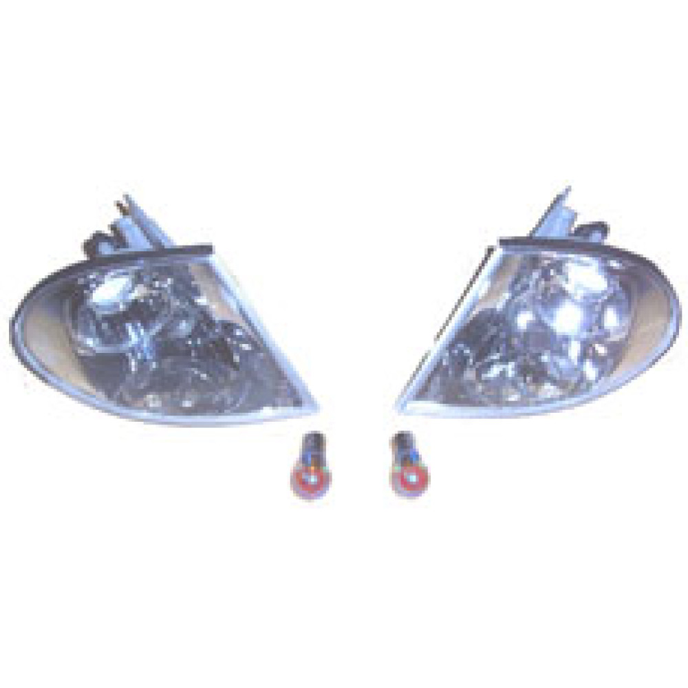 BMW 3 SERI- E46- SD- 98/01; MODİFİYE ÖN SİNYAL SAĞ/SOL SET 2 PARÇA BEYAZ/NİKELAJLI (FAR TARAFI D 2007-1109