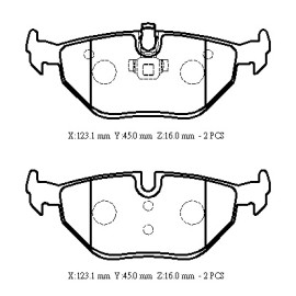 BMW 3 SERI- E36- SD/COUPE- 91/98; ÖN FREN BALATASI 316/318/320/325(KABLOSUZ)DİSK(123,1X45X16)BRAMAX) 2004-6360A