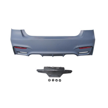 BMW 3 SERI- F30- 12/18; ARKA TAMPON ASTARLI(SENSÖR YUVALI/REFLEKTÖRLÜ/KARLIKLI/ÇİFT EGZOS DELİKLİ) 2009-2603A