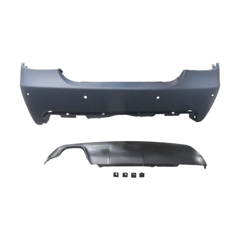 BMW 5 SERI- E60- 07/10; ARKA TAMPON (KARLIKLI/ASTARLI/ÇEK. KAPAKLI/SENSÖR DELİKLİ 18MM) (M-TECH/LCI) 2020-2604A