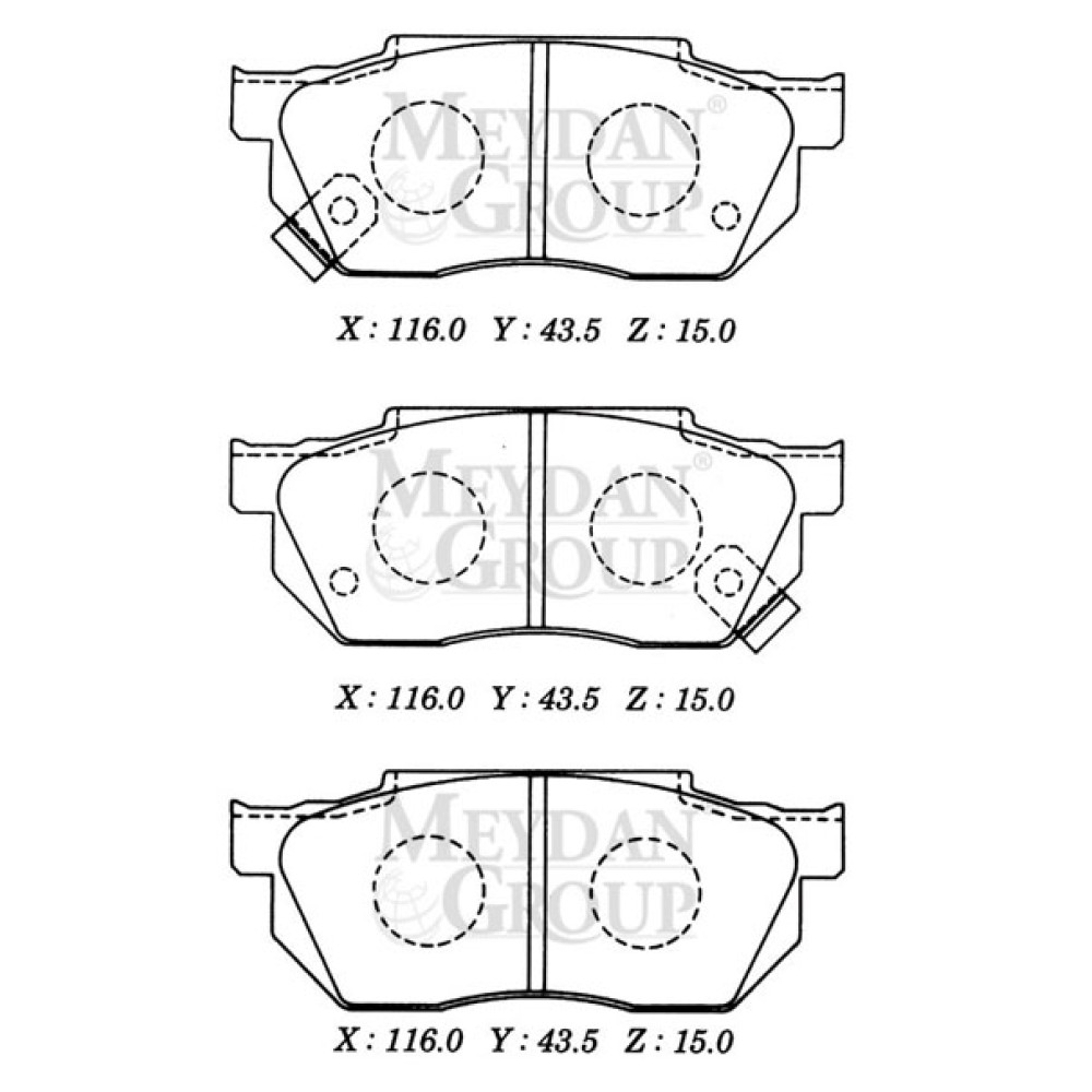 HONDA CIVIC- SD/HB- 92/95; ÖN FREN BALATASI 1.4cc TIRNAKLI TİP (DİSK) (116X43,5X15) (DAIWA) 402-6350A