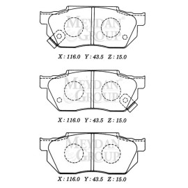 HONDA CIVIC- SD/HB- 92/95; ÖN FREN BALATASI 1.4cc TIRNAKLI TİP (DİSK) (116X43,5X15) (DAIWA) 402-6350A