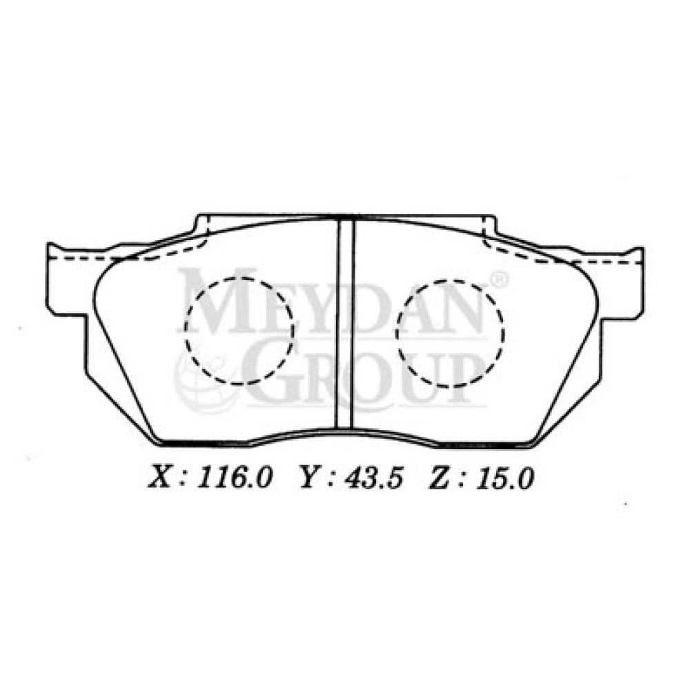 HONDA CIVIC- SD/HB- 92/95; ÖN FREN BALATASI TIRNAKSIZ TİP (DİSK) (116X43,5X15) (DAIWA) 402-6350B