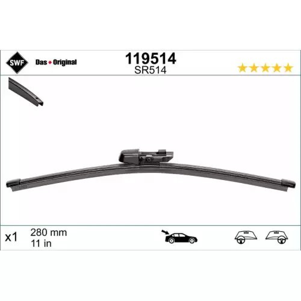 SILECEK SÜPÜRGESI ARKA 280 MM BCH 3397008634 SILECEK SÜPÜRGESI ARKA 280 MM BCH 3397008634
