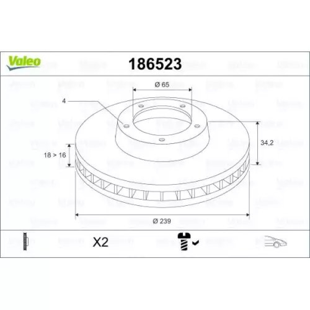 FREN DISKI ÖN 09462-DDF812-DF2780 (TAKIM FIYAT) VAL 186523 FREN DISKI ÖN 09462-DDF812-DF2780 (TAKIM FIYAT) VAL 186523