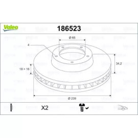 FREN DISKI ÖN 09462-DDF812-DF2780 (TAKIM FIYAT) VAL 186523 FREN DISKI ÖN 09462-DDF812-DF2780 (TAKIM FIYAT) VAL 186523