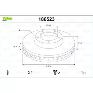 FREN DISKI ÖN 09462-DDF812-DF2780 (TAKIM FIYAT) VAL 186523 FREN DISKI ÖN 09462-DDF812-DF2780 (TAKIM FIYAT) VAL 186523