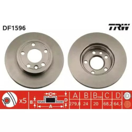 FREN DISKI ÖN DDF427 (TAKIM FIYAT) TRW DF1596 FREN DISKI ÖN DDF427 (TAKIM FIYAT) TRW DF1596