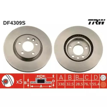 FREN DISKI ÖN DDF1254 / DF4309S (ADET FIYAT) DEL BG9892