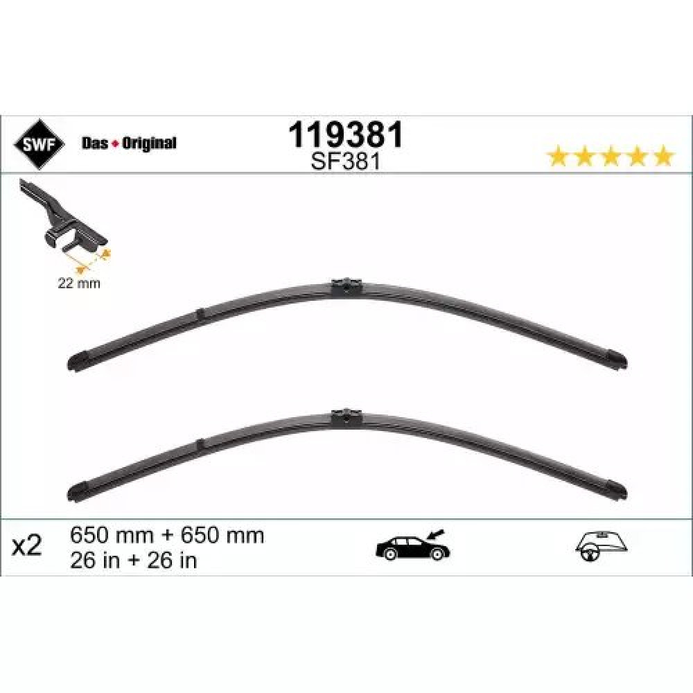 SILECEK SÜPÜRGESI ÖN TAKIM 650 / 650 MM SIL SB2626A3 SILECEK SÜPÜRGESI ÖN TAKIM 650 / 650 MM SIL SB2626A3