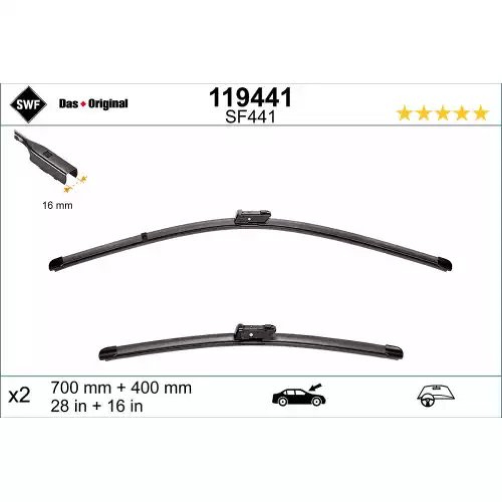 SILECEK SÜPÜRGESI ÖN TAKIM 700 / 400 MM VAL 119441