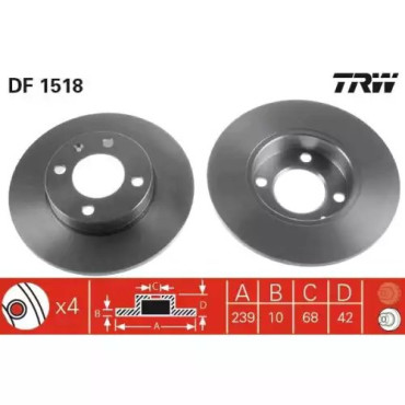 FREN DISKI ÖN DDF042 / DF1518 (ADET FIYAT) BSG 90-210-045 FREN DISKI ÖN DDF042 / DF1518 (ADET FIYAT) BSG 90-210-045