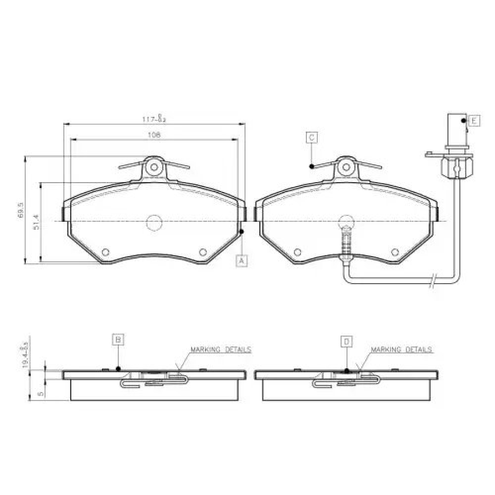 FREN BALATASI ÖN FDB1451 / GDB1366 (ALTTAN FISLI) BCH 0986494042